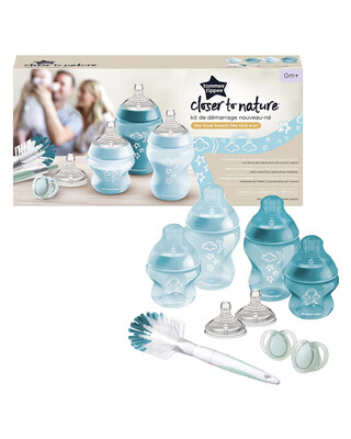 Tommee Tippee - Closer to Nature Baby Bottle Kit - Blue Stars